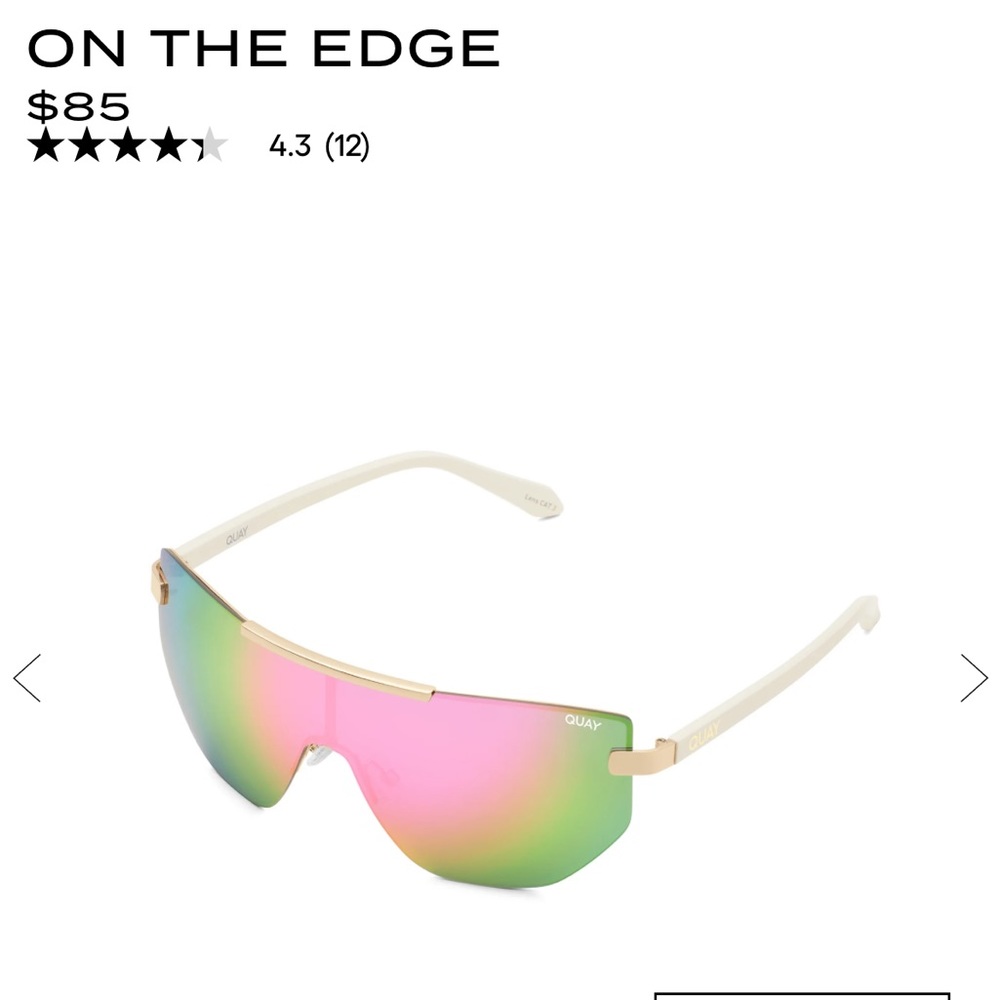 NWT Quay ON THE EDGE Sunglasses + Case